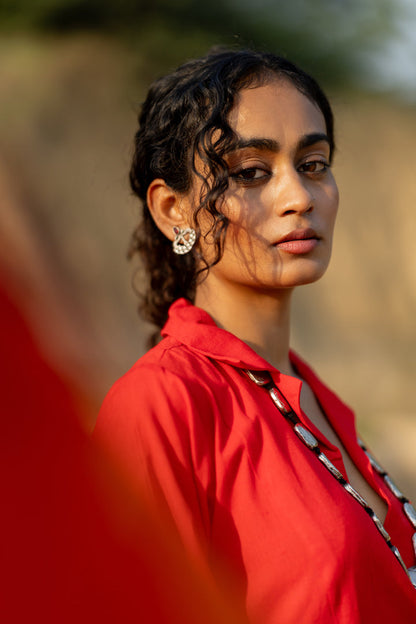 Tomato Red Kurta Set