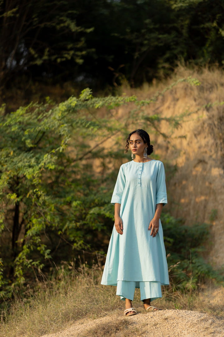 Dewy Blue Kurta Set with Dupatta