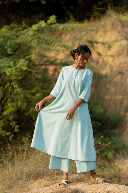 Dewy Blue Kurta Set with Dupatta