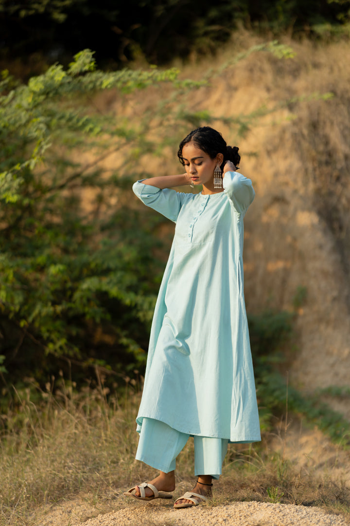 Dewy Blue Kurta Set with Dupatta