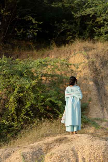 Dewy Blue Kurta Set with Dupatta