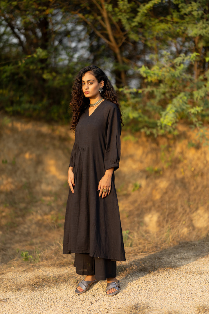 Raven Black Kurta Set with Dupatta