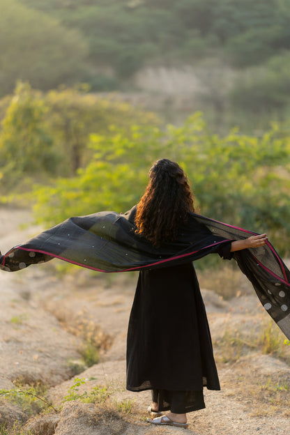 Raven Black Kurta Set with Dupatta