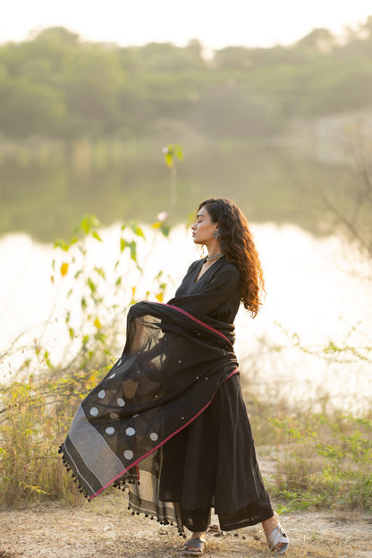Raven Black Kurta Set with Dupatta