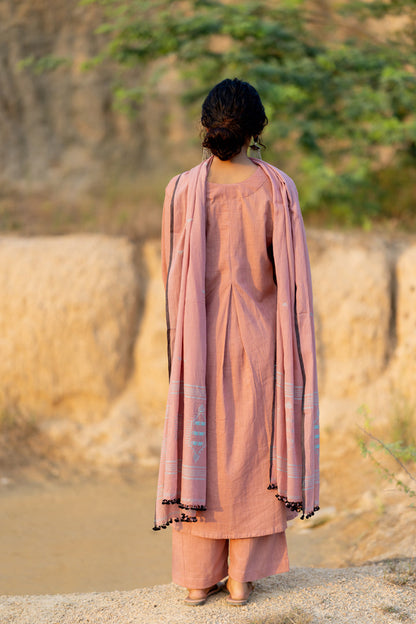 Millenial Pink Kurta Set with Dupatta