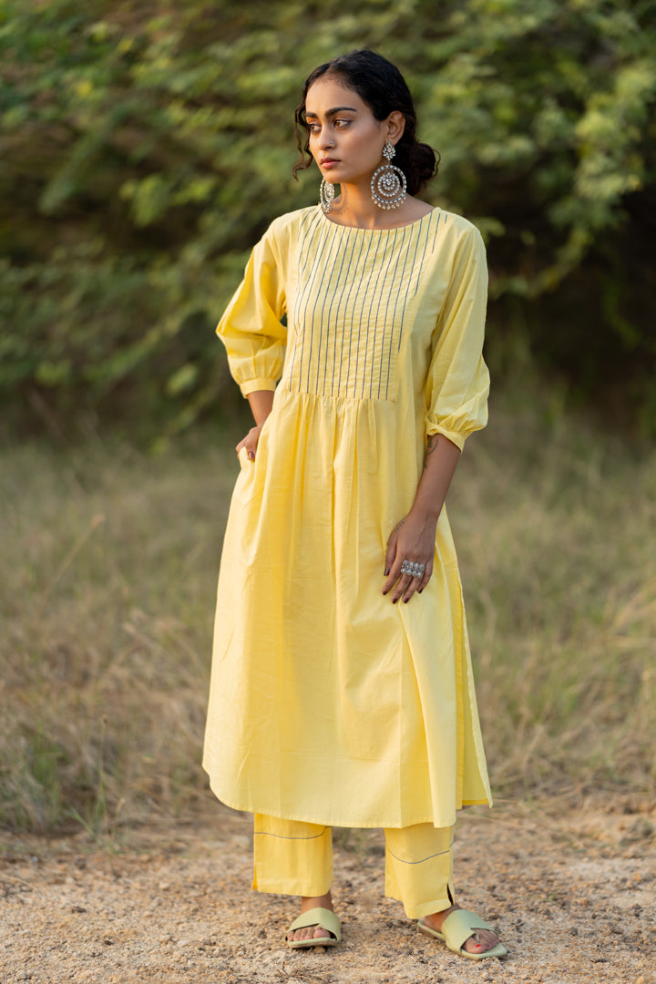 Cupcake Yellow Kurta Set with Dupatta