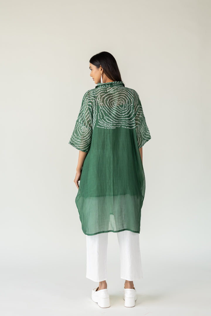 Emerald Swirl Bandhani Tunic