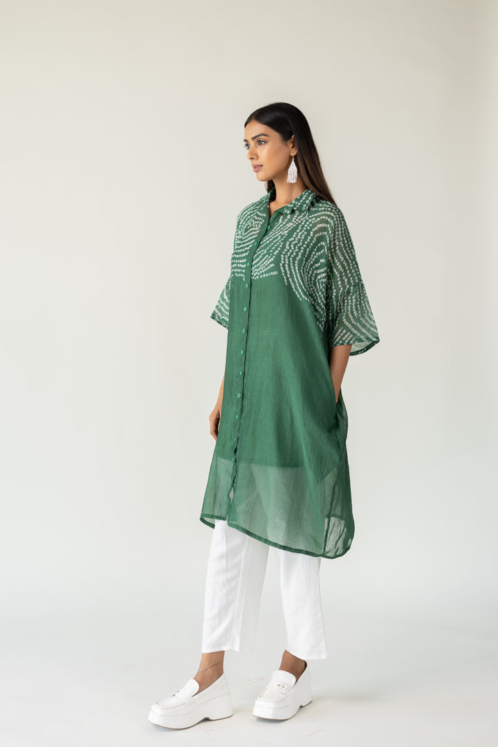 Emerald Swirl Bandhani Tunic