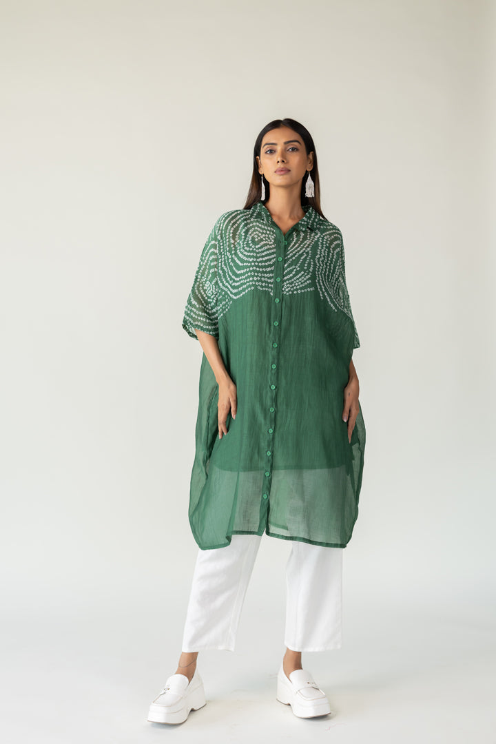 Emerald Swirl Bandhani Tunic