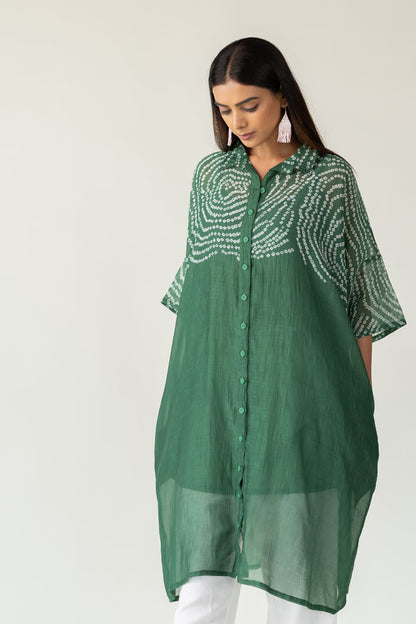 Emerald Swirl Bandhani Tunic