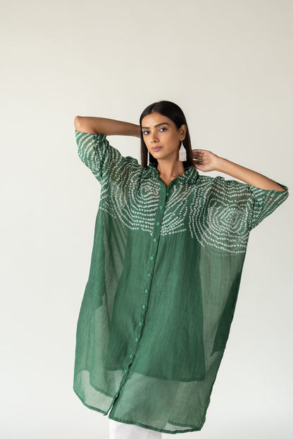 Emerald Swirl Bandhani Tunic