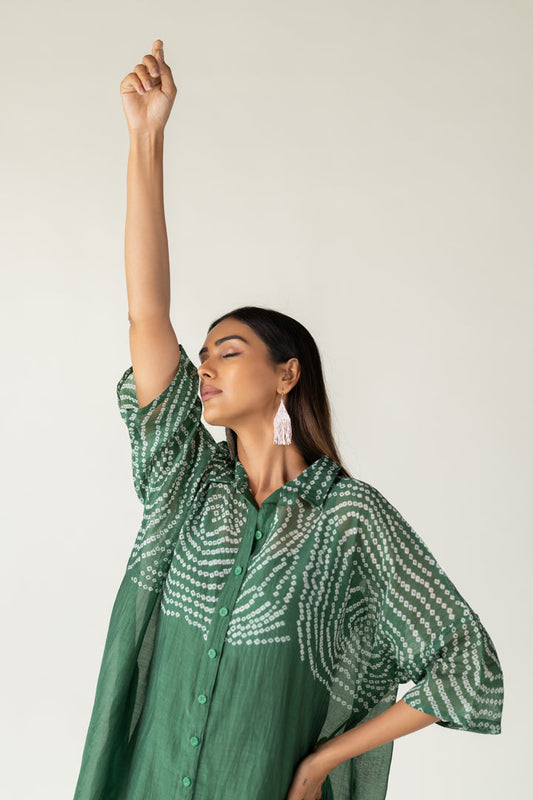 Emerald Swirl Bandhani Tunic