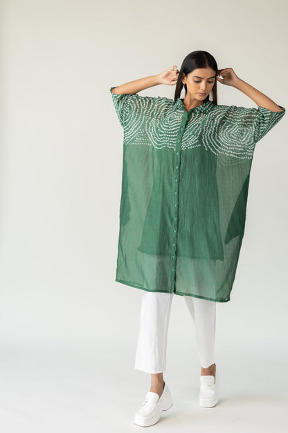 Emerald Swirl Bandhani Tunic