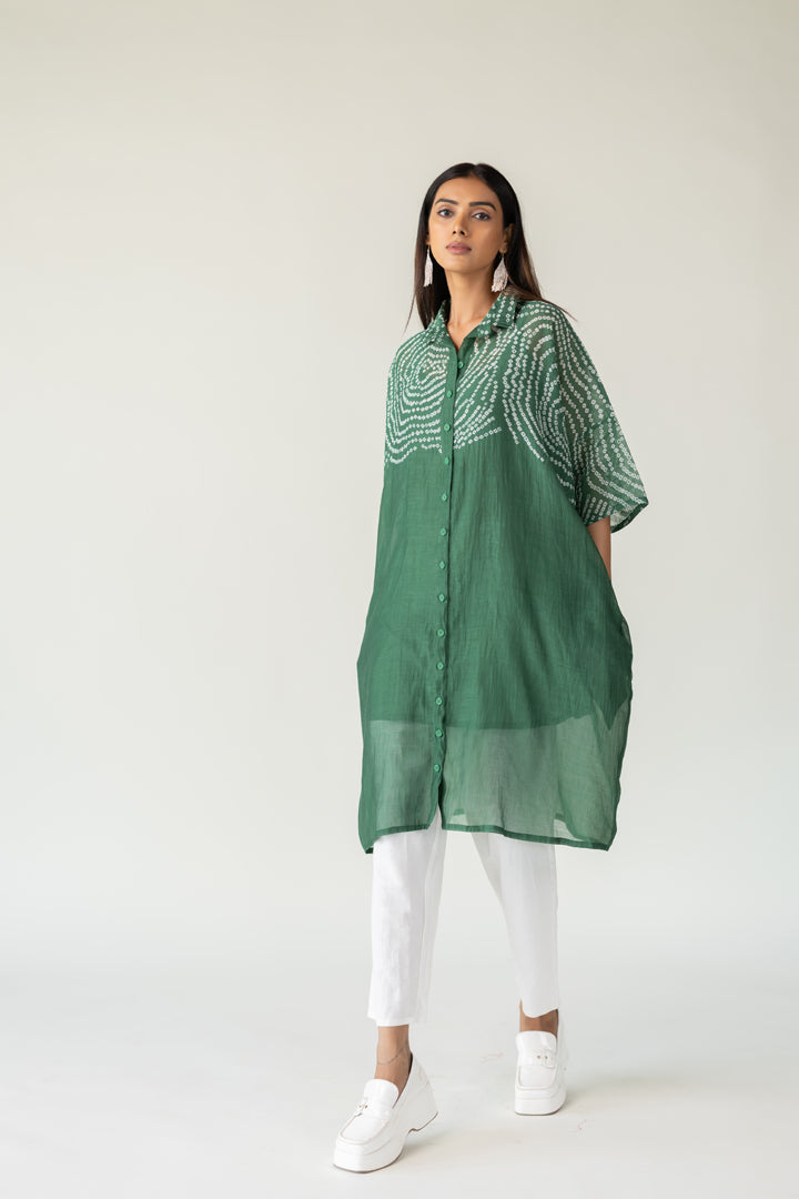 Emerald Swirl Bandhani Tunic