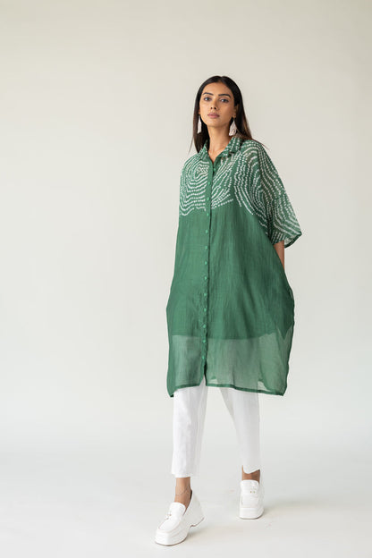 Emerald Swirl Bandhani Tunic