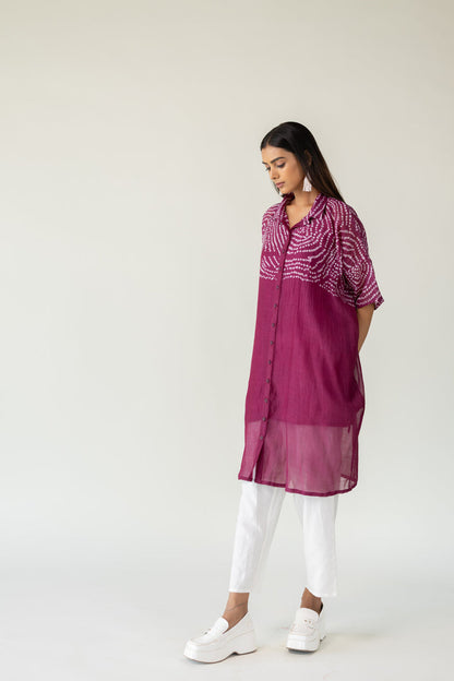 Berry Swirl Bandhani Tunic and Pants Set