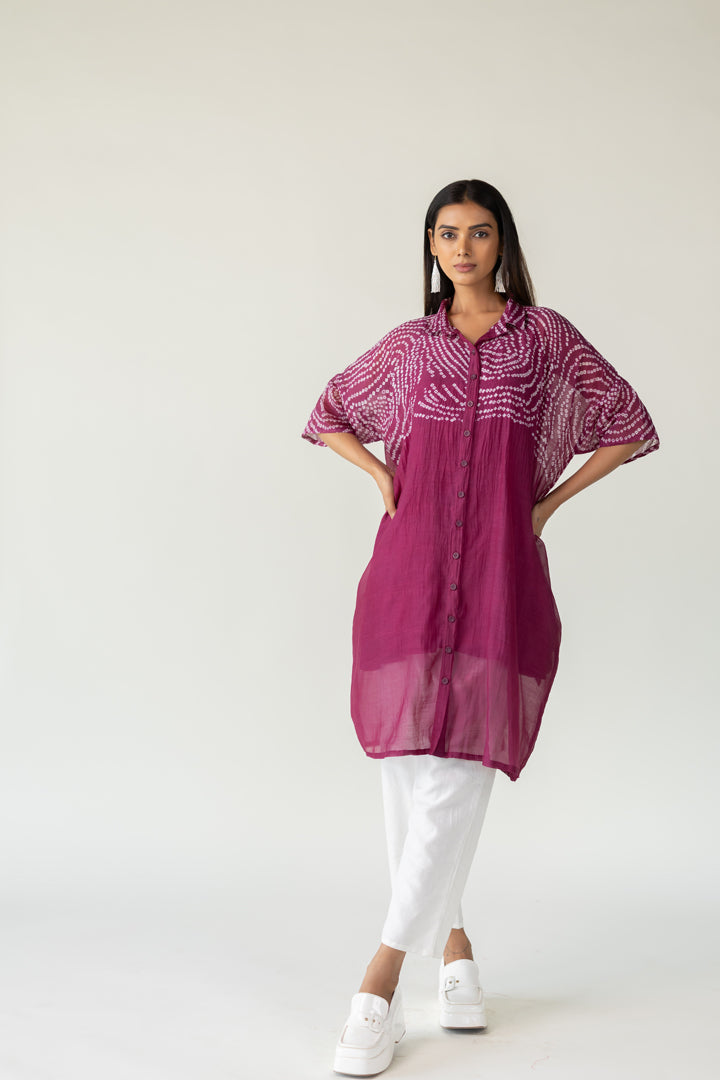 Berry Swirl Bandhani Tunic and Pants Set