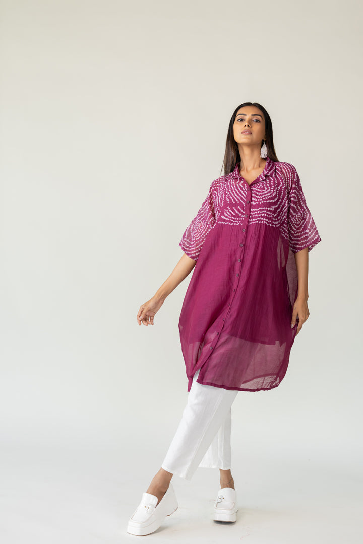 Berry Swirl Bandhani Tunic