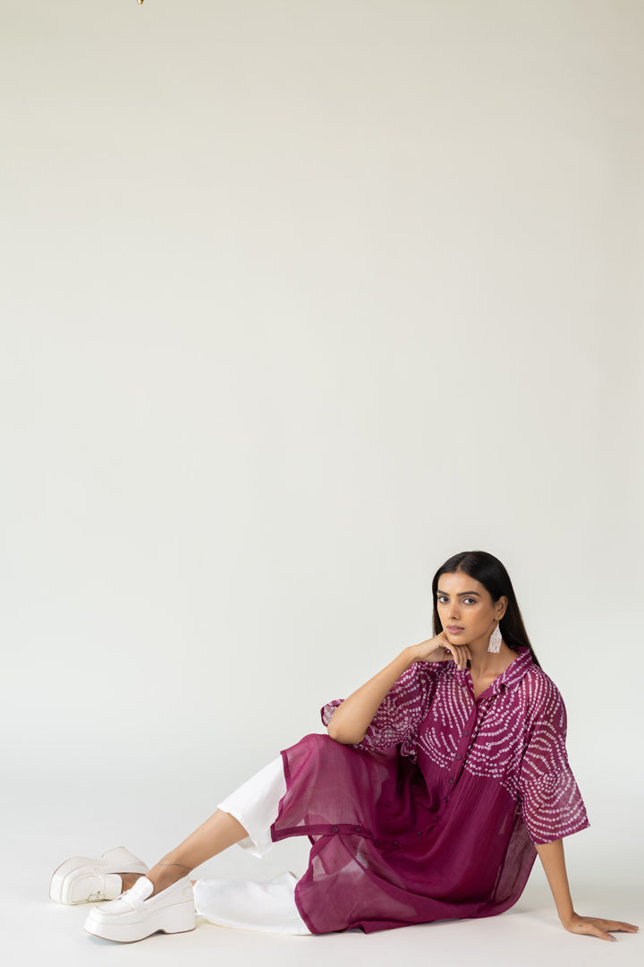 Berry Swirl Bandhani Tunic