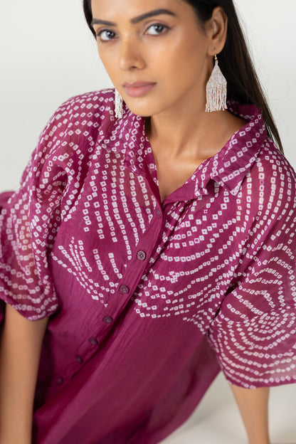 Berry Swirl Bandhani Tunic and Pants Set