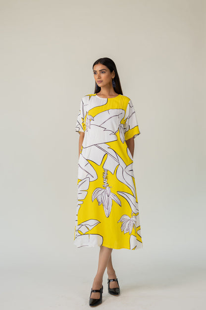 Sunfruit Sketch Crepe Dress