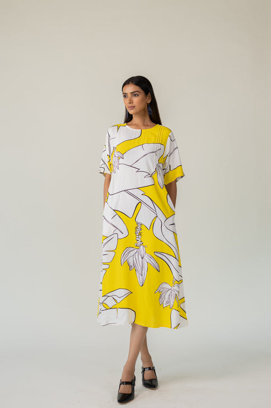 Sunfruit Sketch Crepe Dress