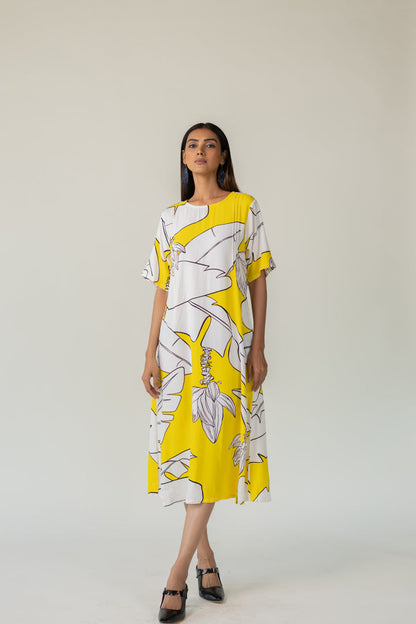 Sunfruit Sketch Crepe Dress