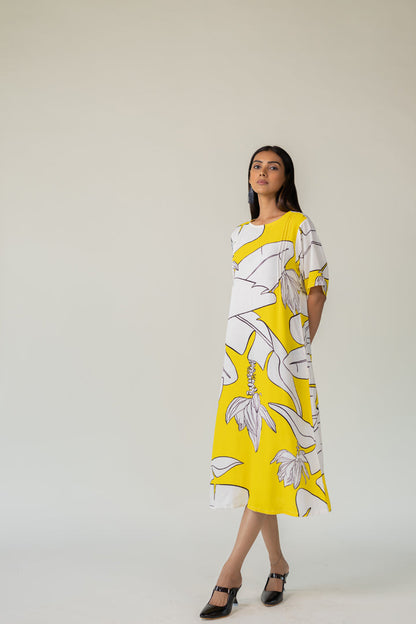 Sunfruit Sketch Crepe Dress