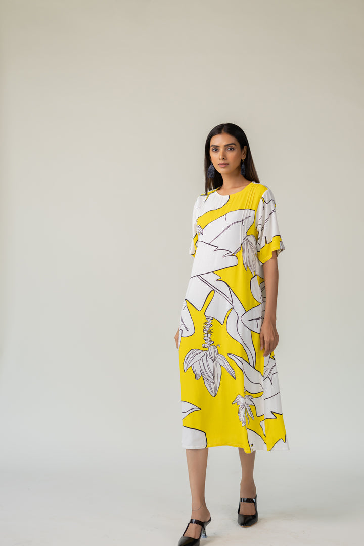 Sunfruit Sketch Crepe Dress
