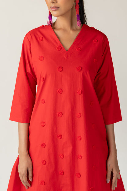 Rouge Polka Embroidered Co-Ord