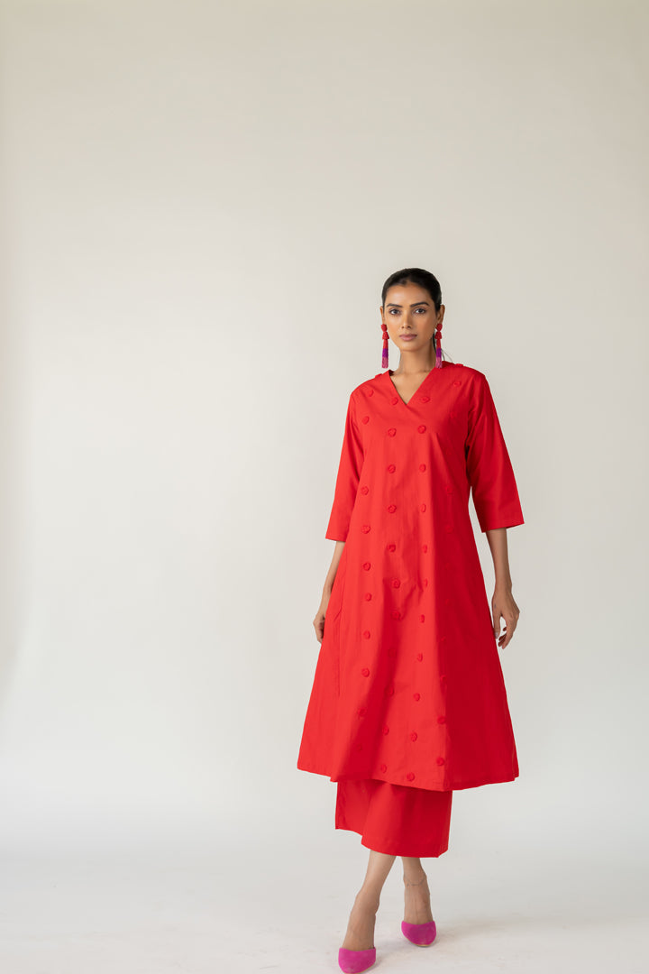 Rouge Polka Embroidered Co-Ord