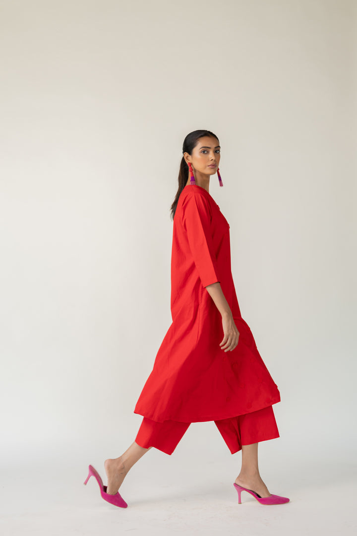 Rouge Polka Embroidered Co-Ord
