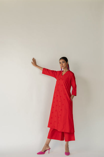 Rouge Polka Embroidered Co-Ord