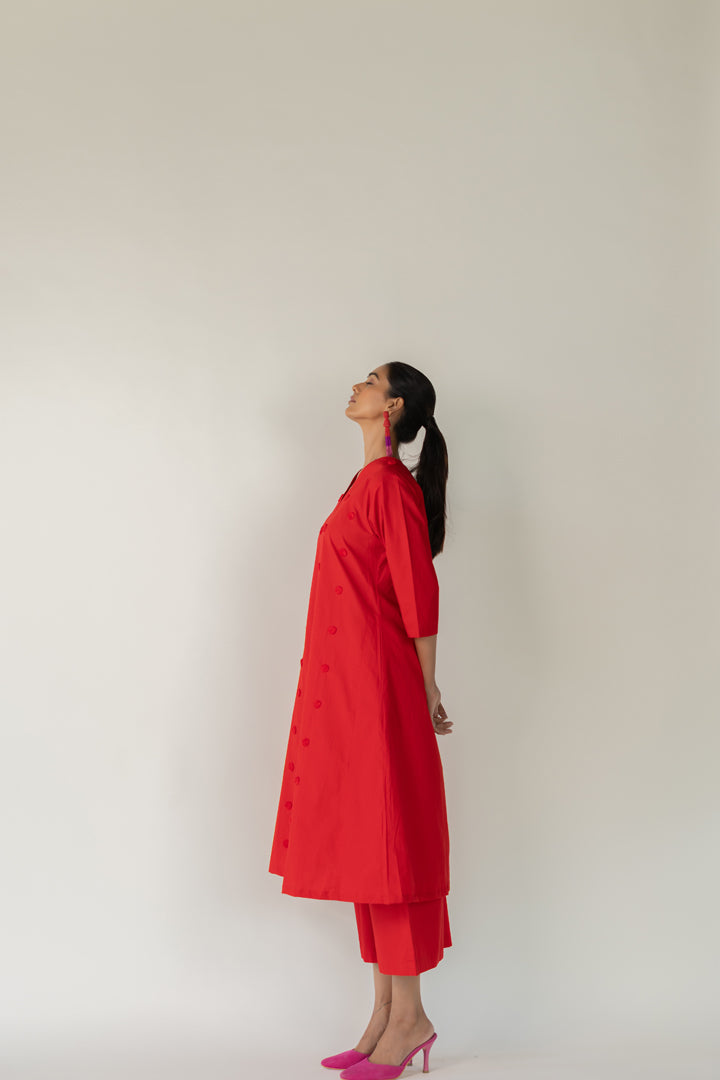Rouge Polka Embroidered Co-Ord