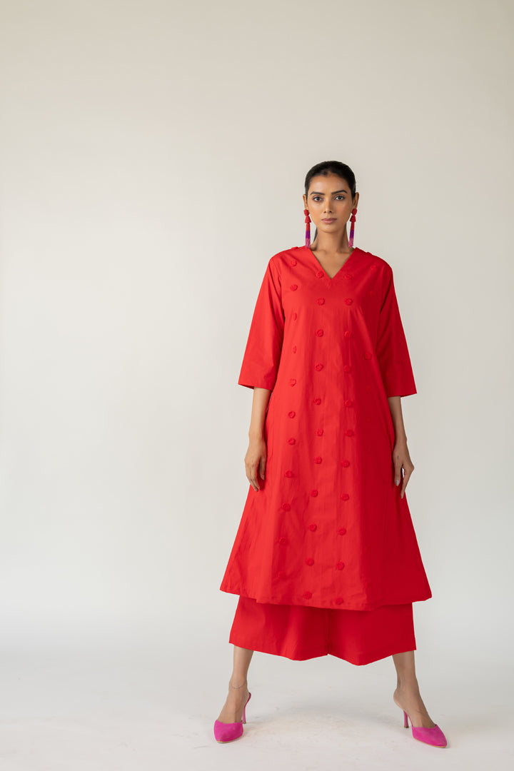 Rouge Polka Embroidered Co-Ord