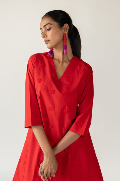 Rouge Polka Embroidered Co-Ord