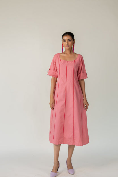 Blush Panelled Dress