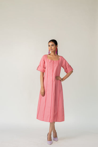 Blush Panelled Dress
