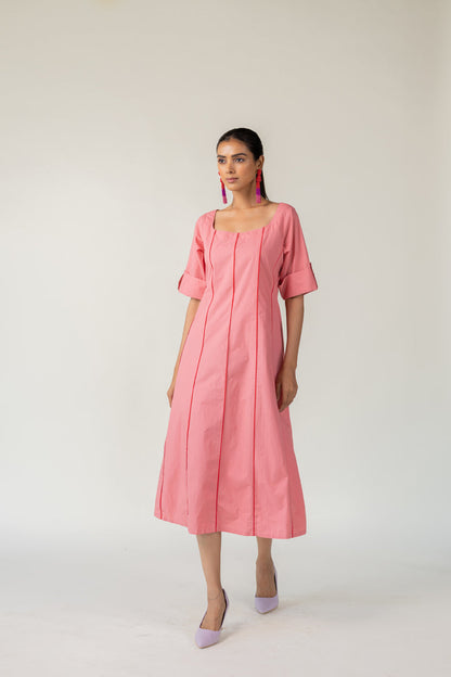 Blush Panelled Dress