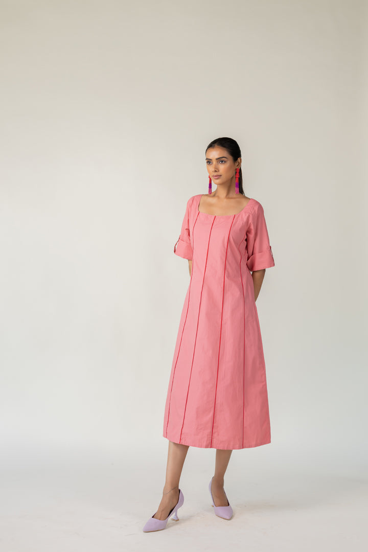 Blush Panelled Dress
