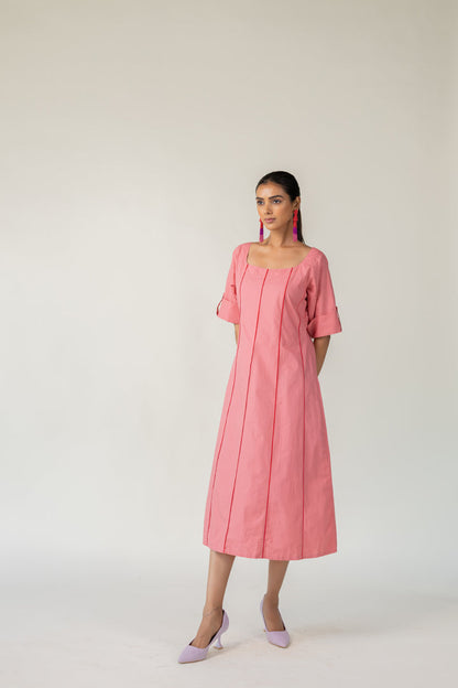 Blush Panelled Dress