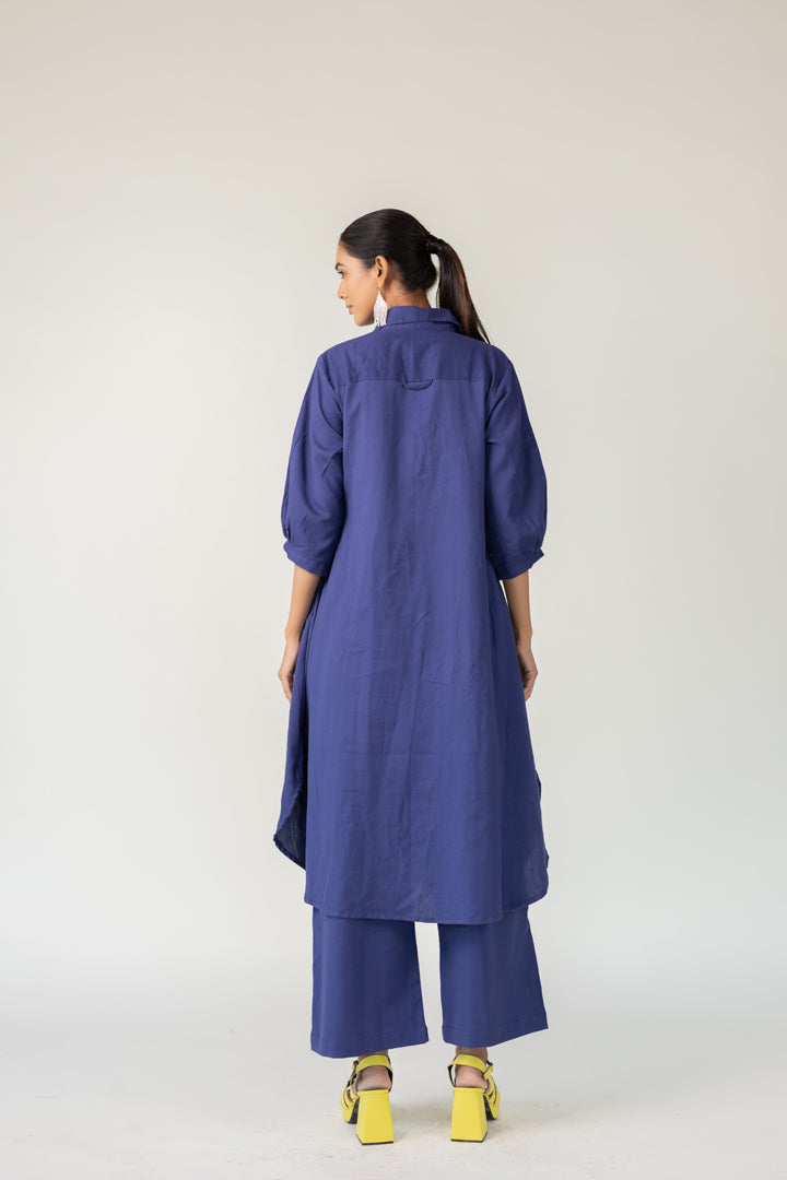 Indigo and Ecru Fluidity Tunic Set