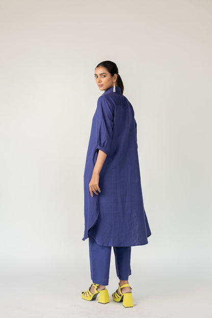 Indigo and Ecru Fluidity Tunic Set
