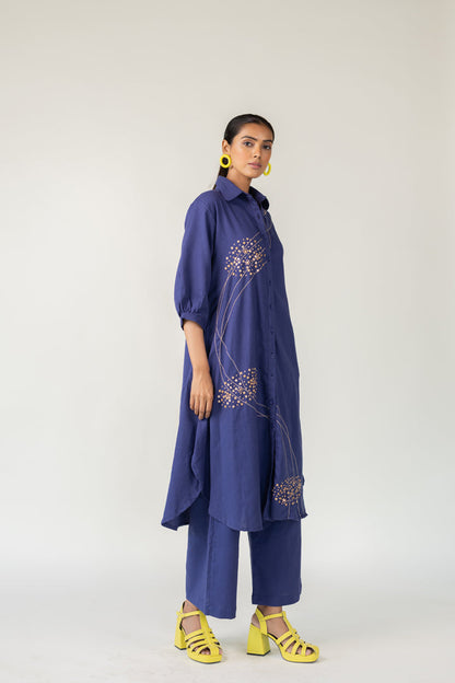Indigo and Ecru Fluidity Tunic Set