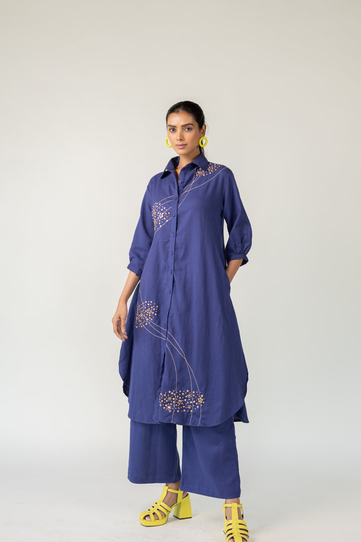 Indigo and Ecru Fluidity Tunic