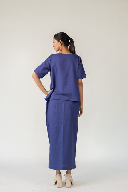 Indigo City-goer Skirt Set