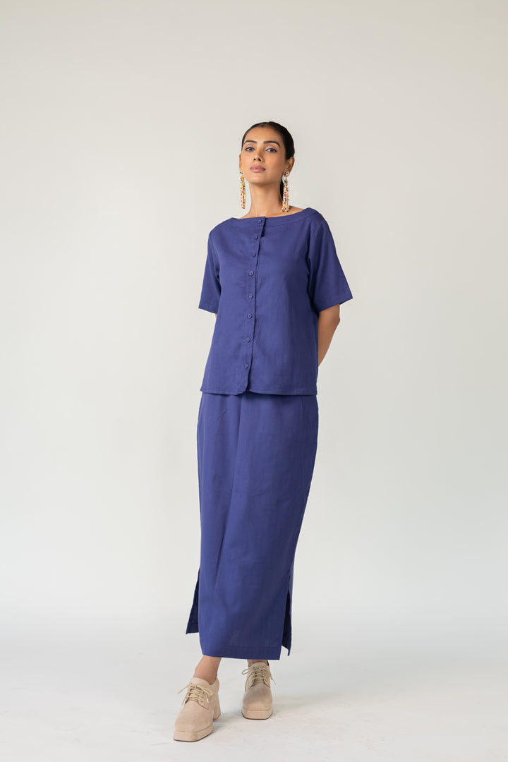 Indigo City-goer Skirt Set