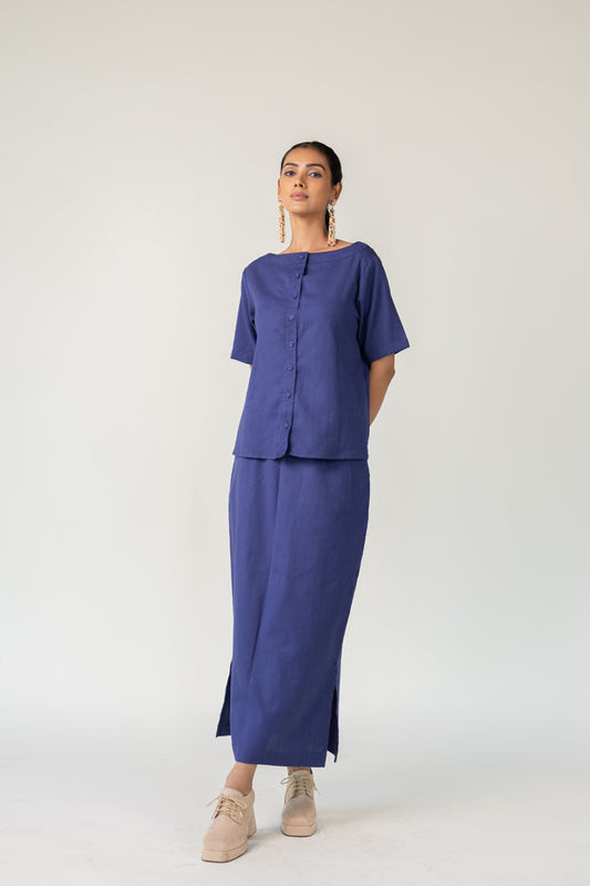 Indigo City-goer Skirt Set