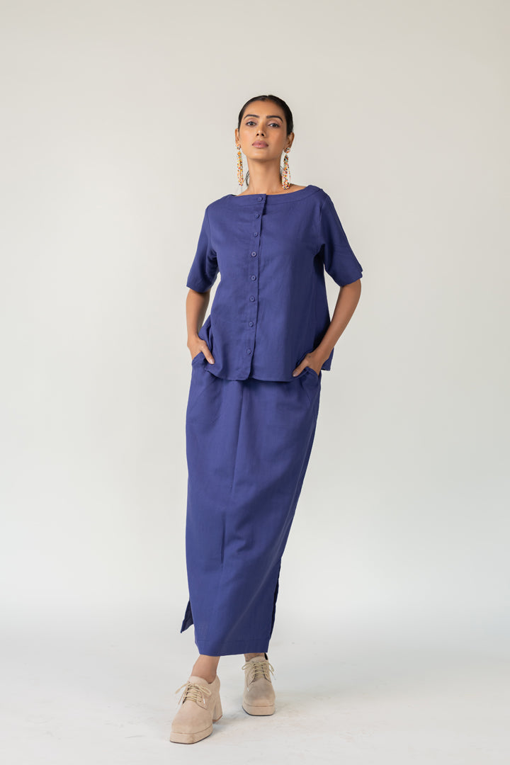 Indigo City-goer Skirt Set