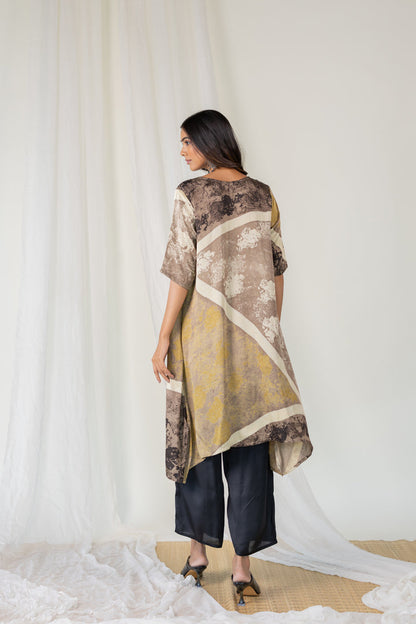 Sandstone Symphony Modal Silk Kurta